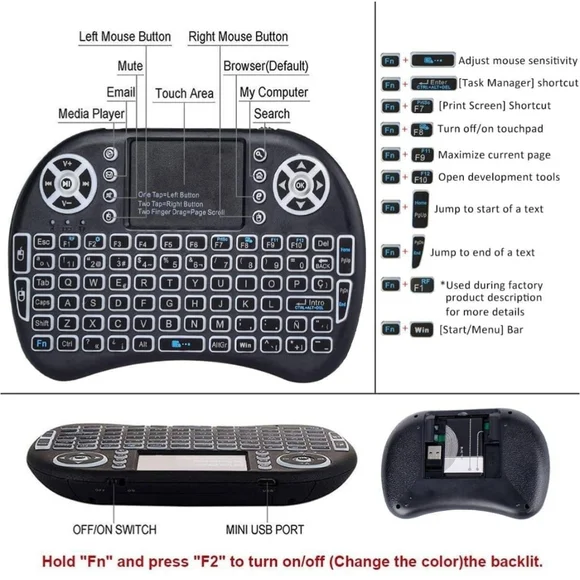 Wireless Mini Keyboard with Touchpad - Picture 2 of 5